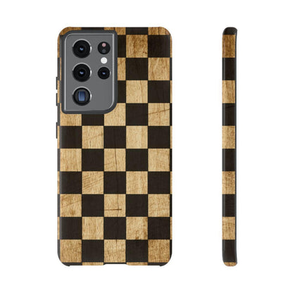Checkered Rustic Wood Tough Case