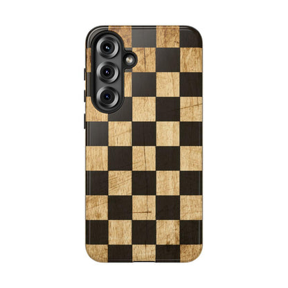 Checkered Rustic Wood Tough Case