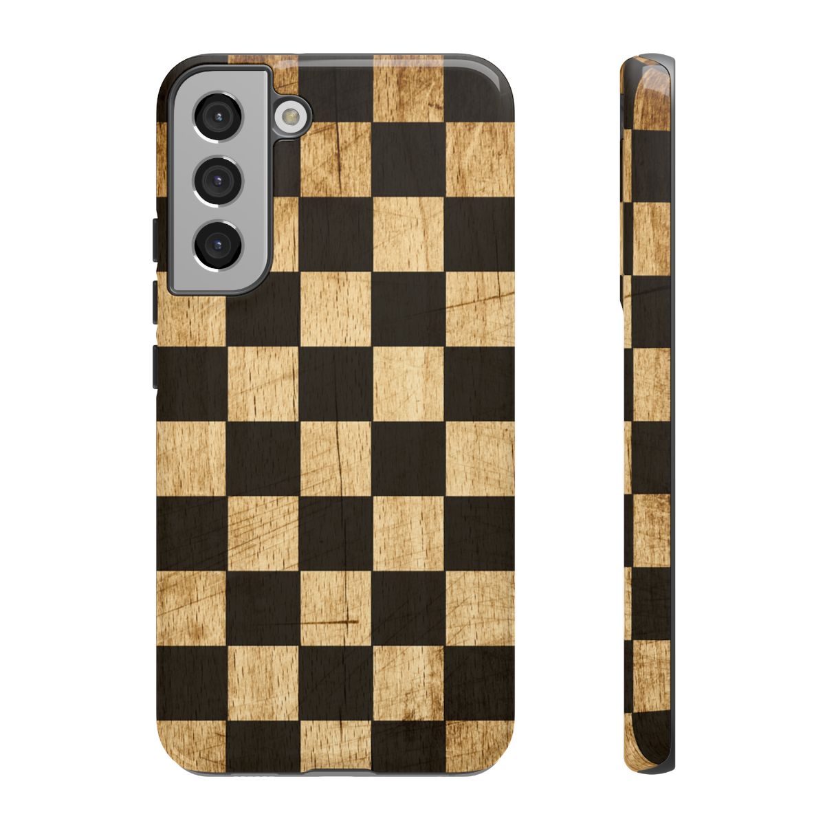 Checkered Rustic Wood Tough Case