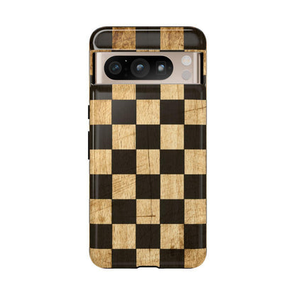 Checkered Rustic Wood Tough Case