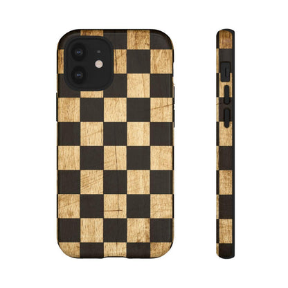 Checkered Rustic Wood Tough Case
