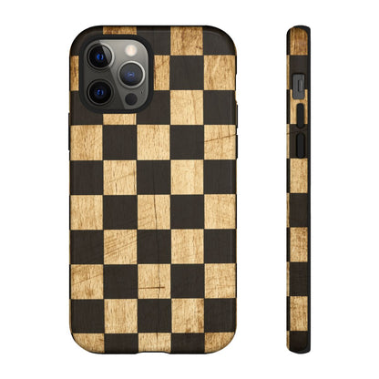 Checkered Rustic Wood Tough Case