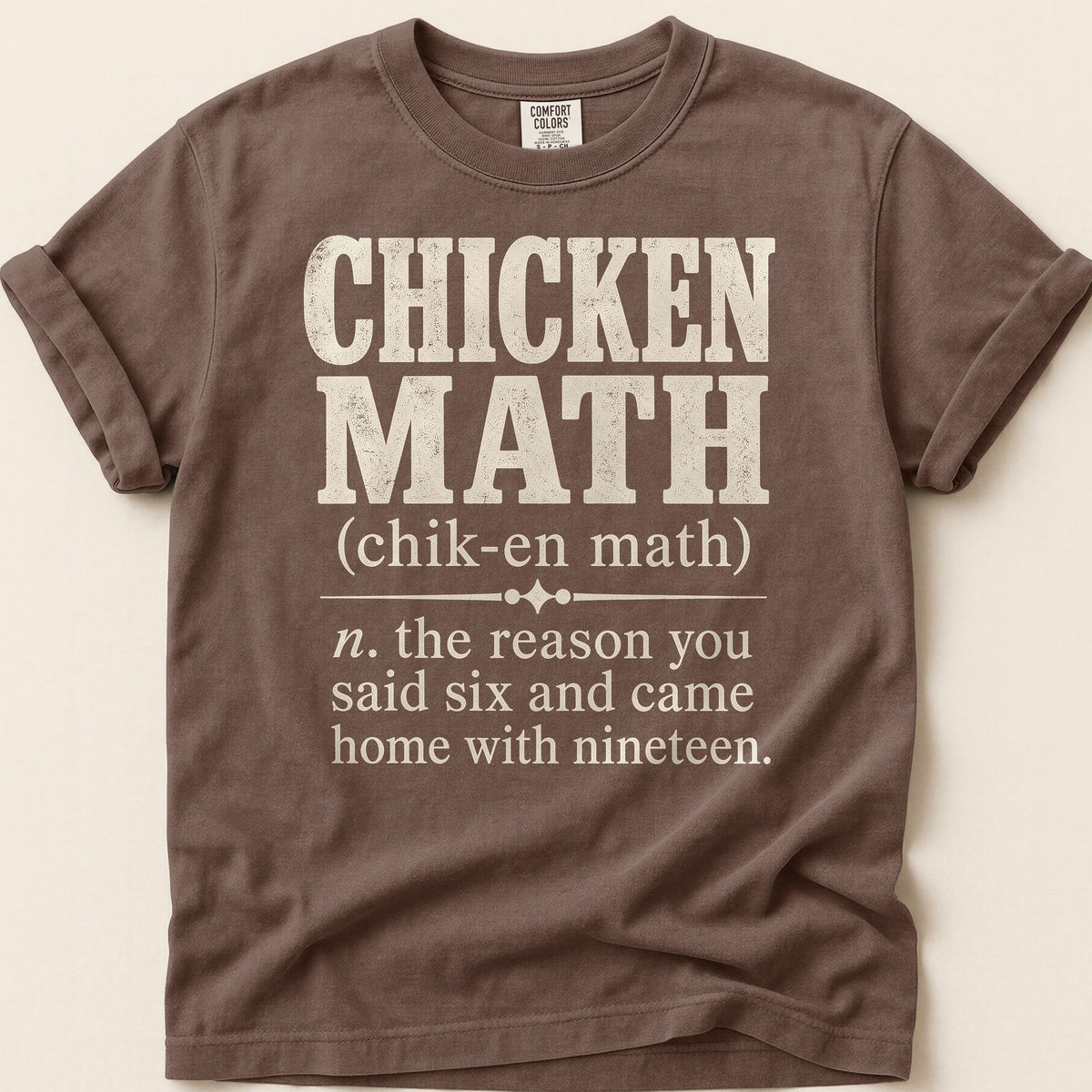 Chicken Math Definition T-shirt on Espresso