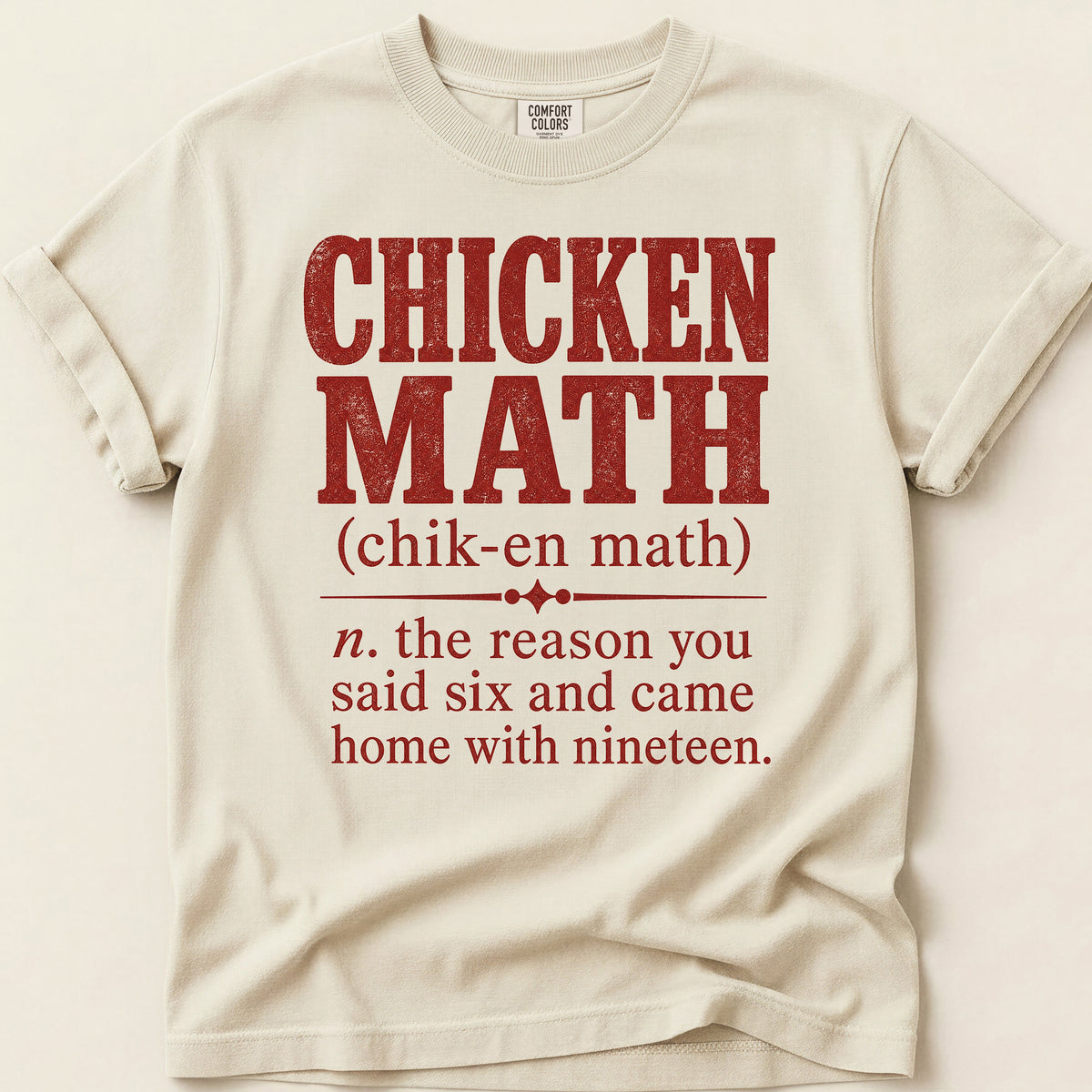 Chicken Math Definition T-shirt on Ivory