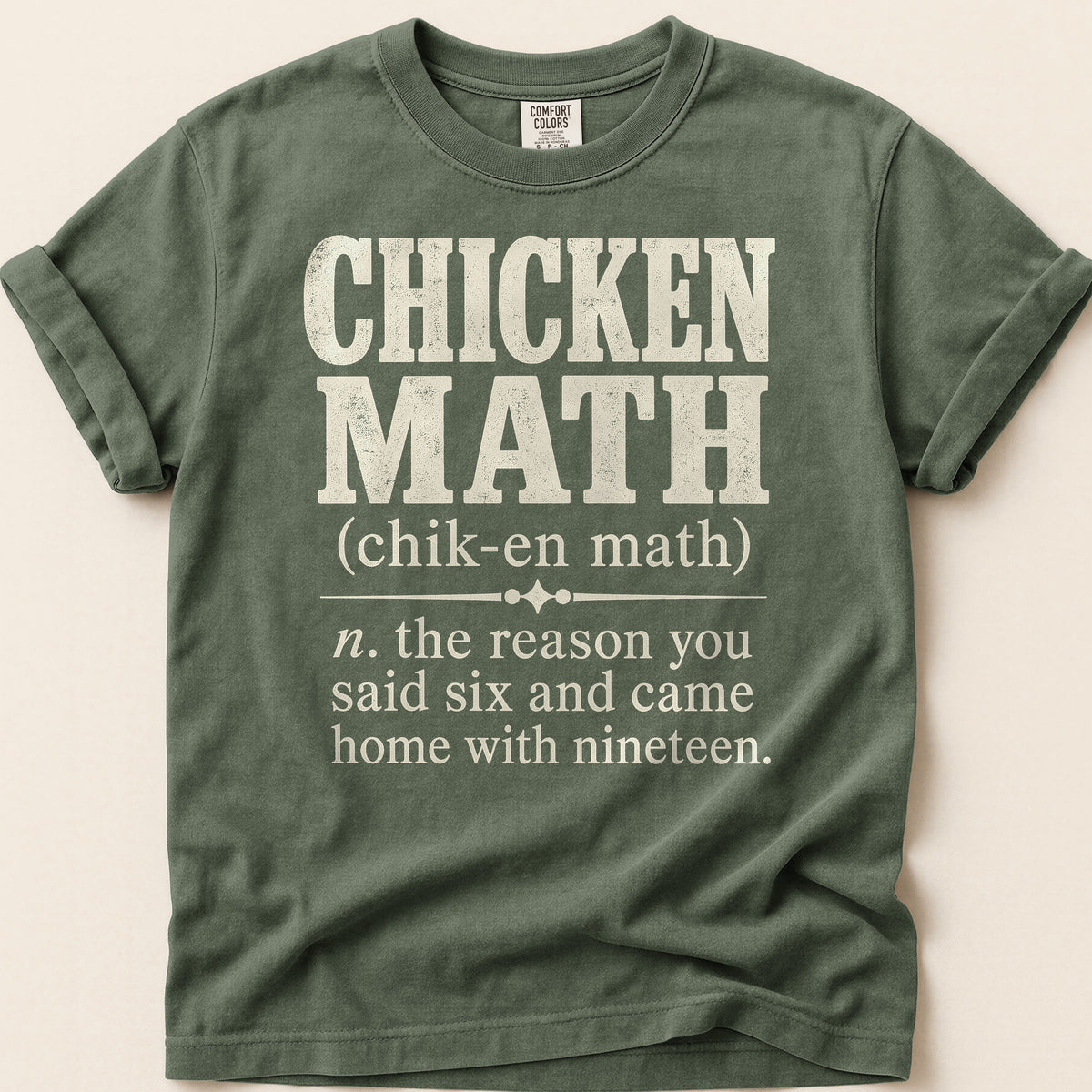 Chicken Math Definition T-shirt on Moss