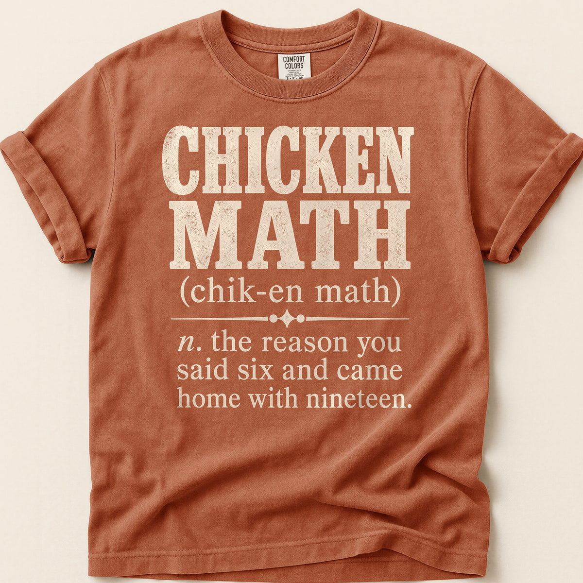 Chicken Math Definition T-shirt on Yam