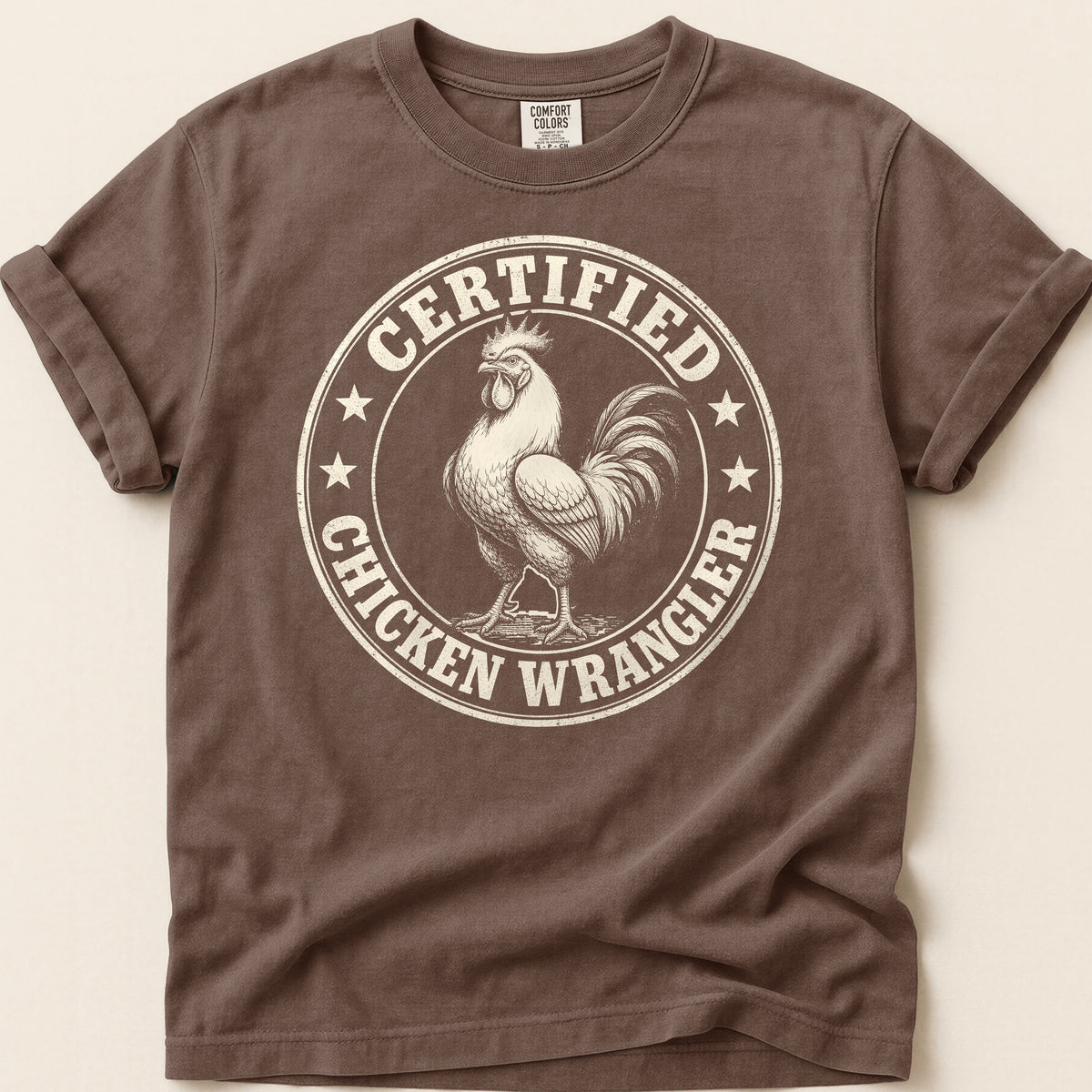 Chicken Wrangler T-shirt on Espresso