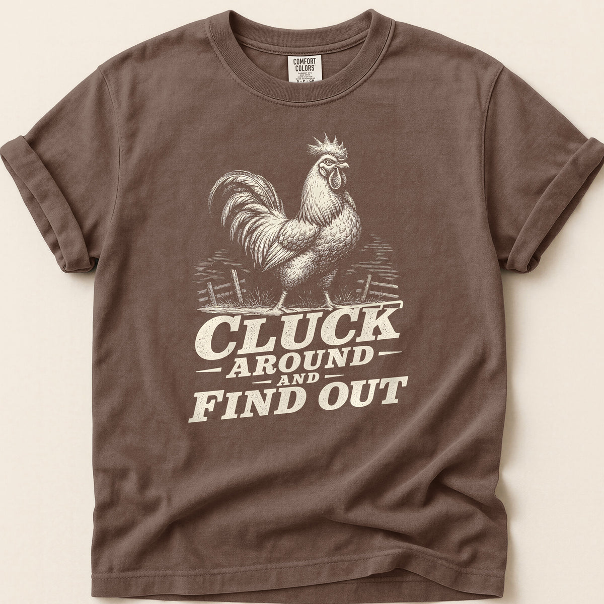 Cluck Around T-shirt on Espresso