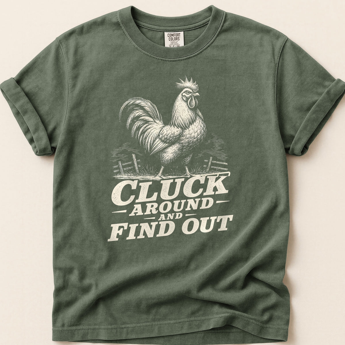 Cluck Around T-shirt on Moss