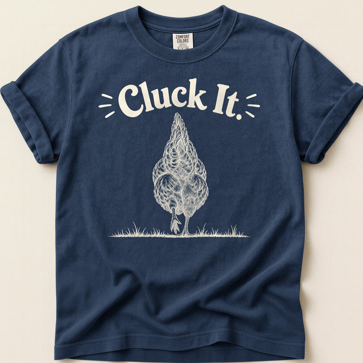 Cluck It T-shirt on Navy