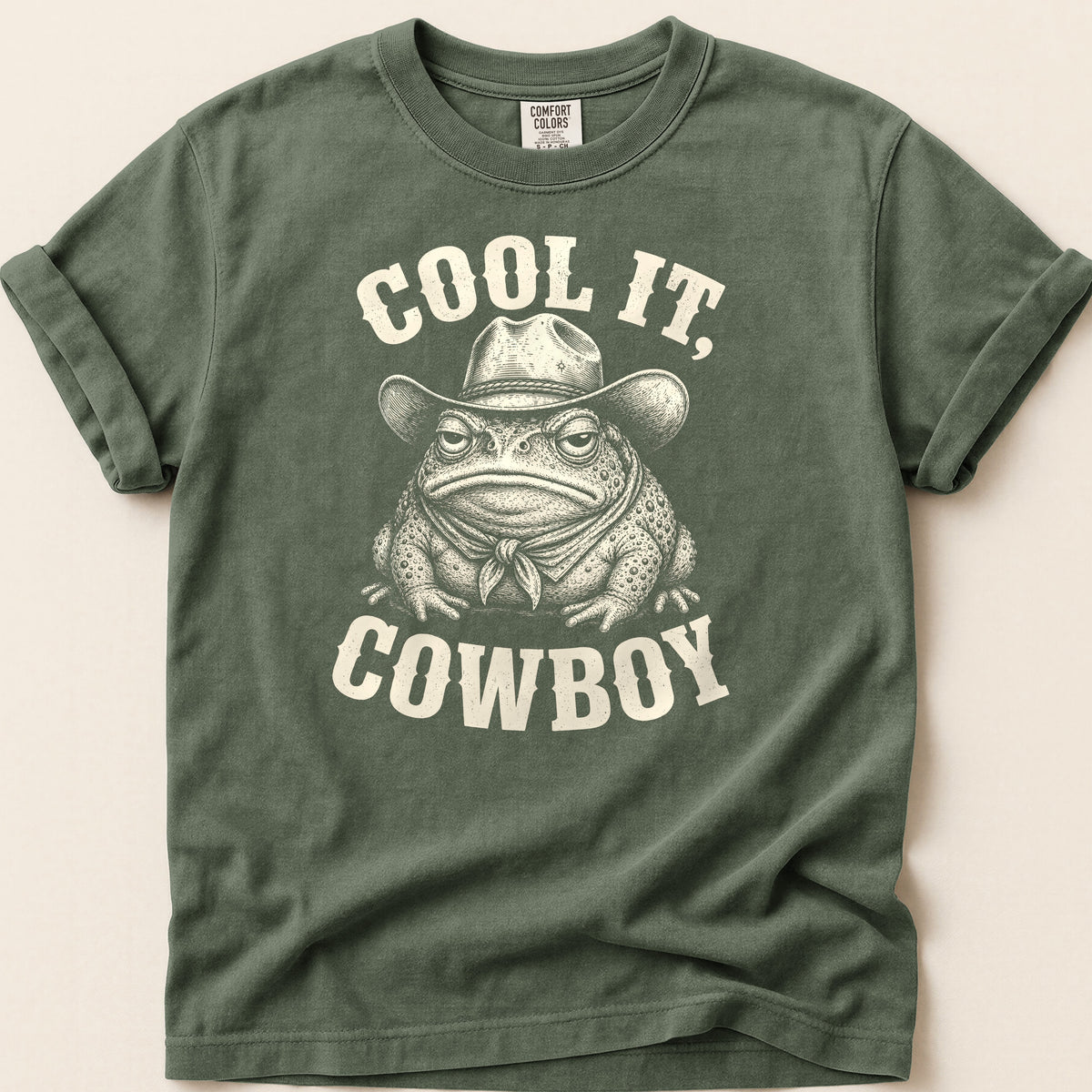 Cool It Toad T-shirt on Moss