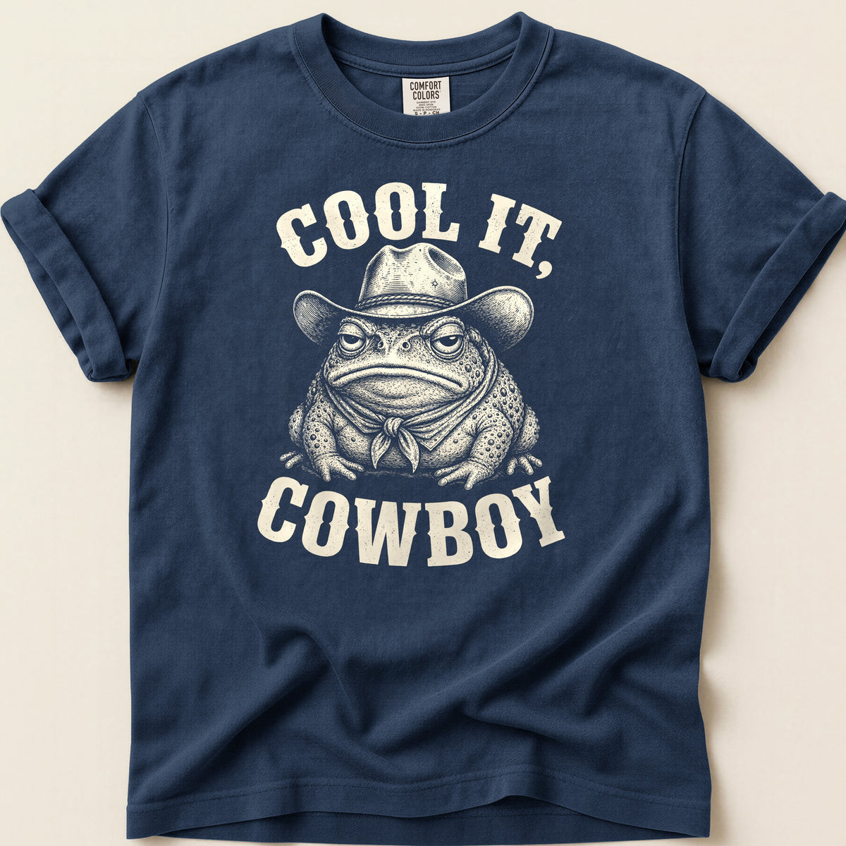 Cool It Toad T-shirt on Navy