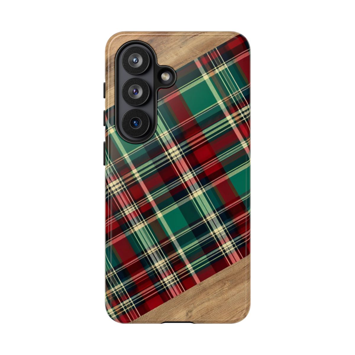 Country Christmas Plaid and Wood Tough Case