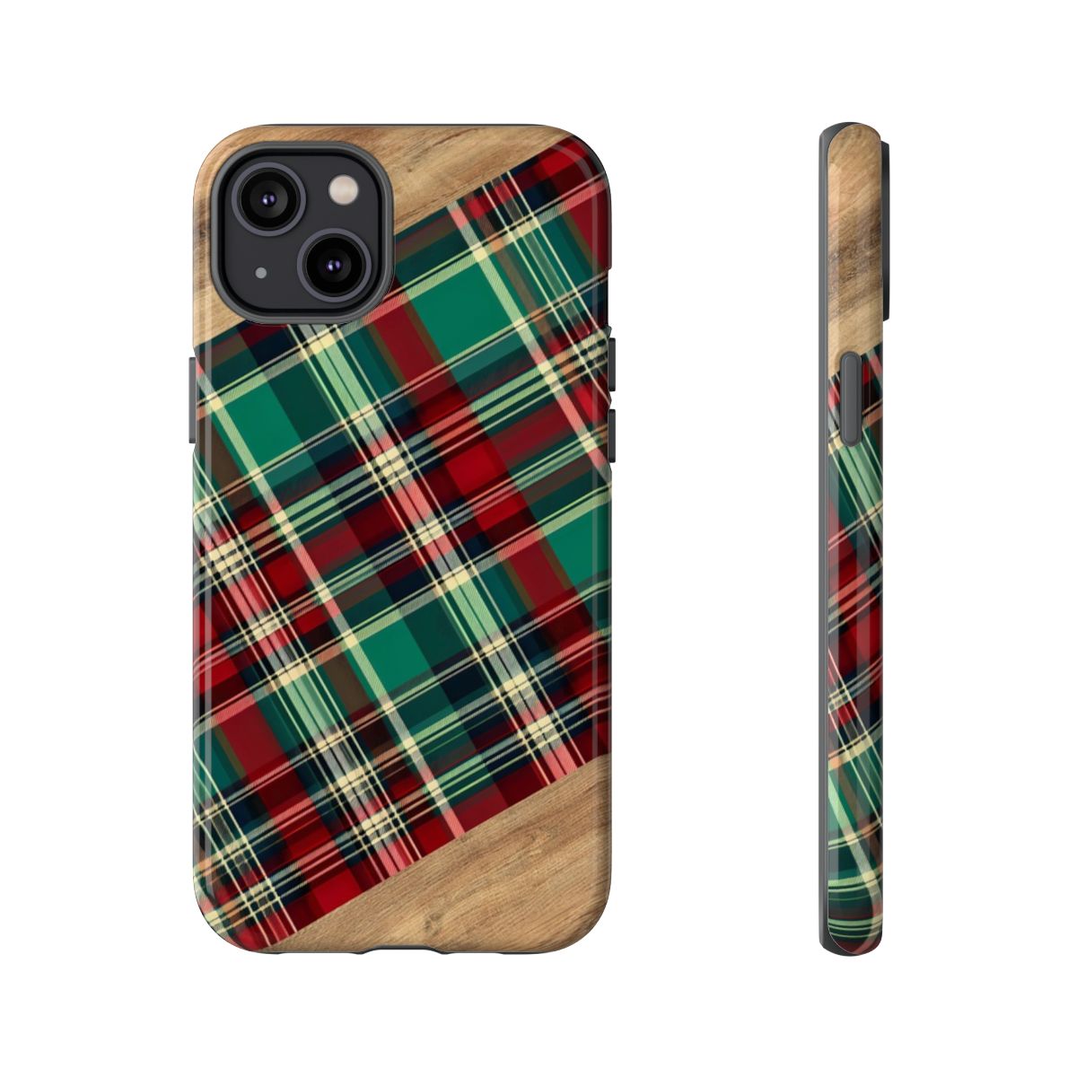 Country Christmas Plaid and Wood Tough Case