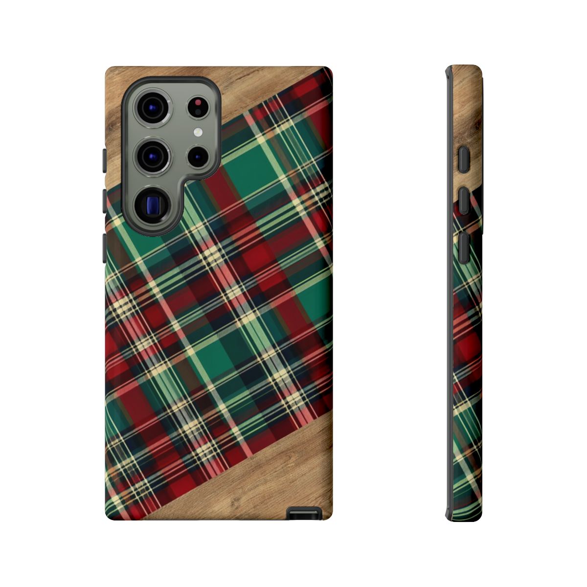 Country Christmas Plaid and Wood Tough Case