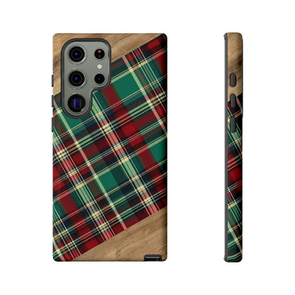 Country Christmas Plaid and Wood Tough Case