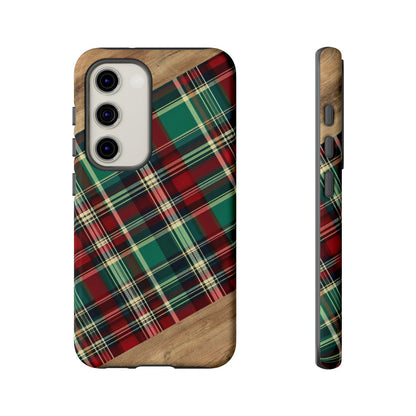 Country Christmas Plaid and Wood Tough Case