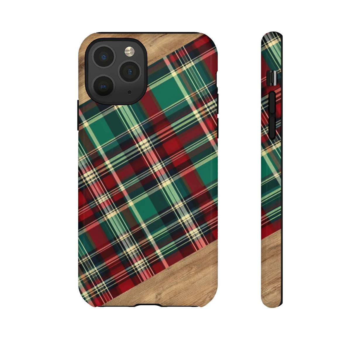 Country Christmas Plaid and Wood Tough Case