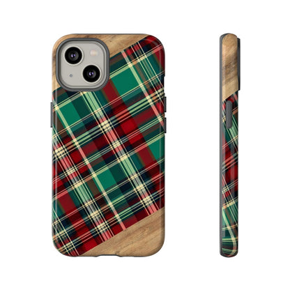 Country Christmas Plaid and Wood Tough Case