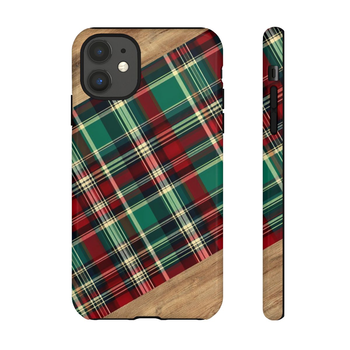 Country Christmas Plaid and Wood Tough Case