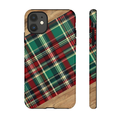 Country Christmas Plaid and Wood Tough Case