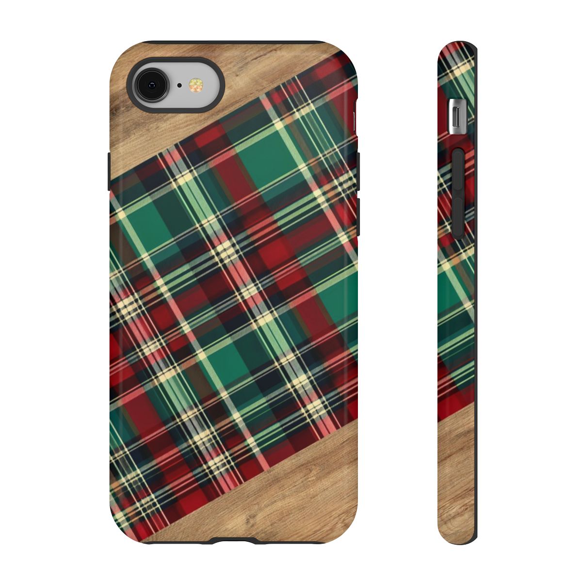 Country Christmas Plaid and Wood Tough Case