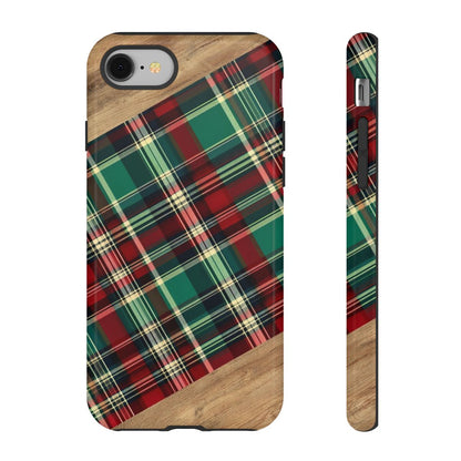 Country Christmas Plaid and Wood Tough Case