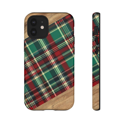 Country Christmas Plaid and Wood Tough Case