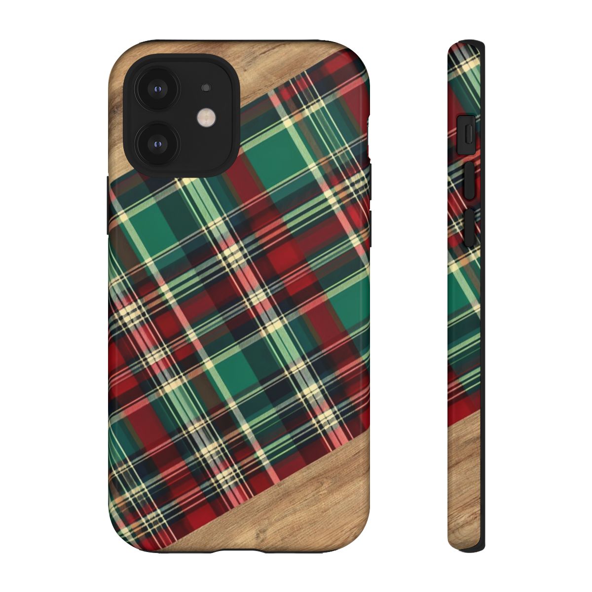 Country Christmas Plaid and Wood Tough Case