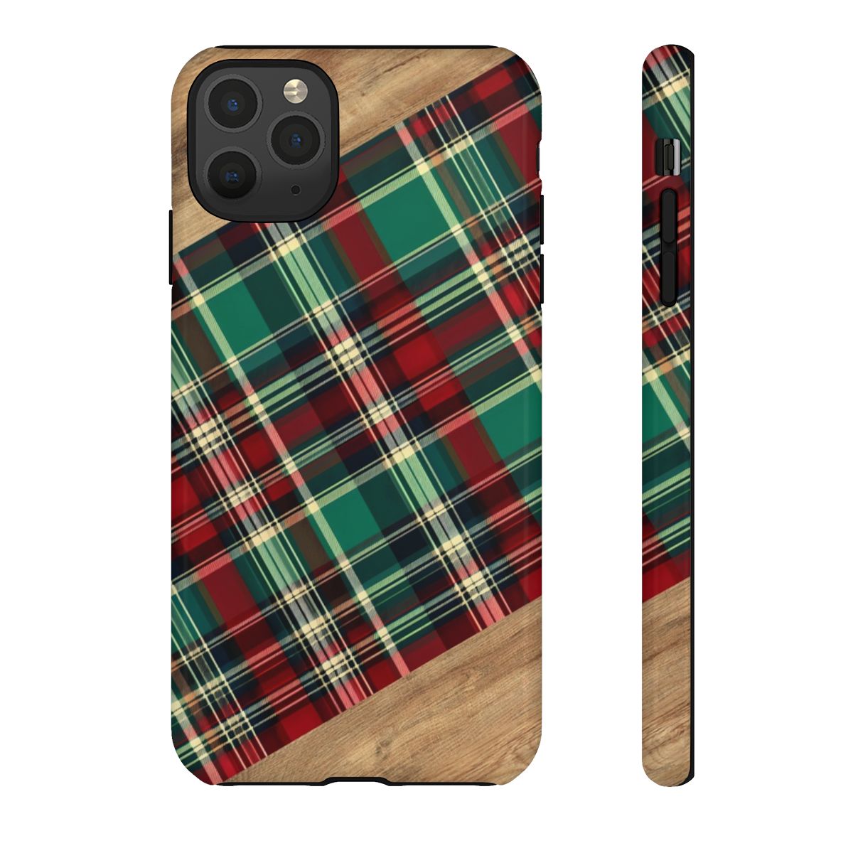 Country Christmas Plaid and Wood Tough Case