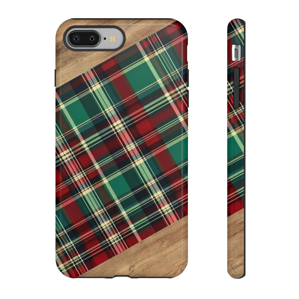 Country Christmas Plaid and Wood Tough Case