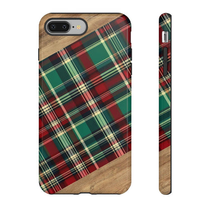 Country Christmas Plaid and Wood Tough Case