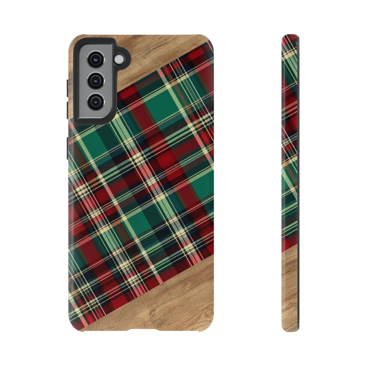 Country Christmas Plaid and Wood Tough Case