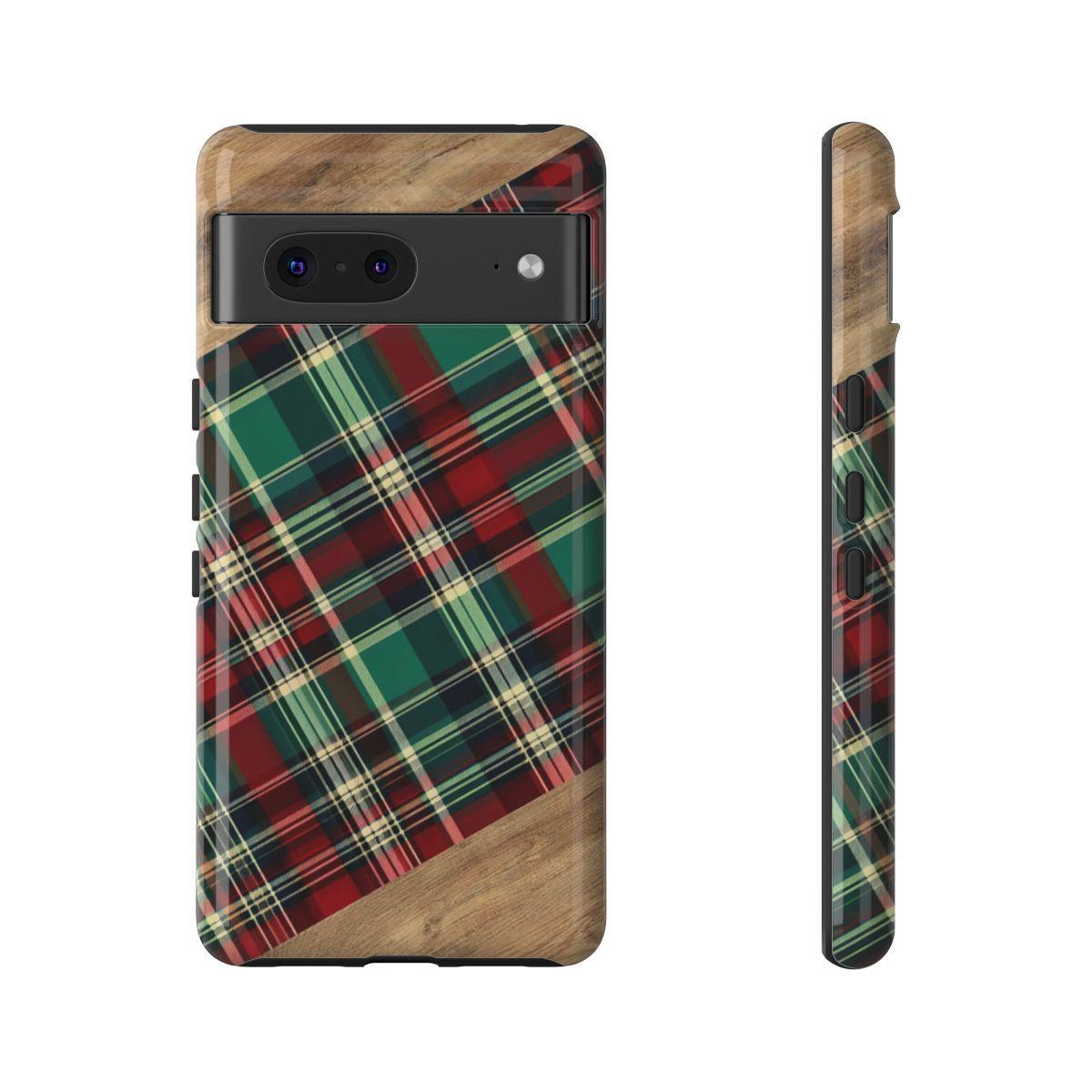 Country Christmas Plaid and Wood Tough Case
