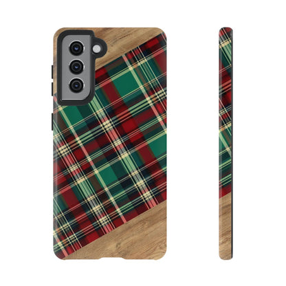 Country Christmas Plaid and Wood Tough Case