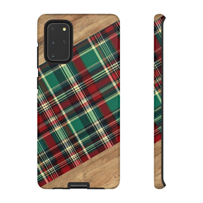 Country Christmas Plaid and Wood Tough Case