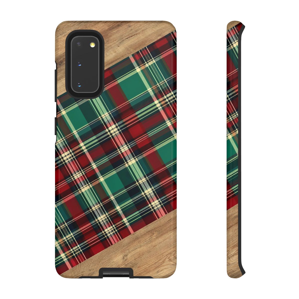 Country Christmas Plaid and Wood Tough Case