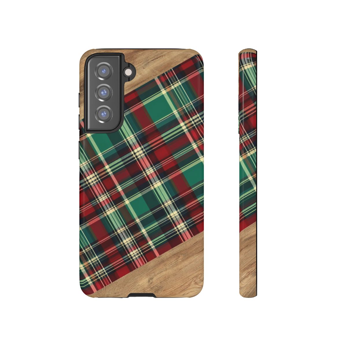 Country Christmas Plaid and Wood Tough Case