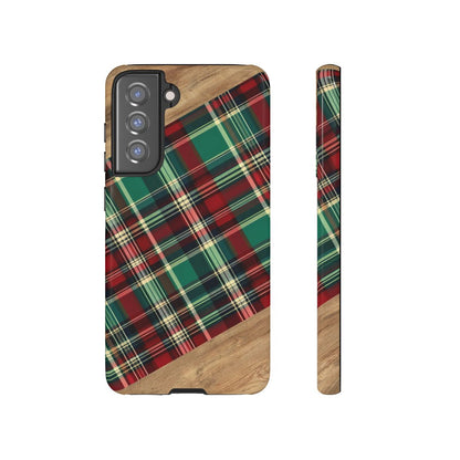 Country Christmas Plaid and Wood Tough Case