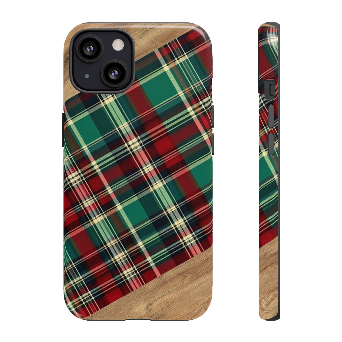 Country Christmas Plaid and Wood Tough Case