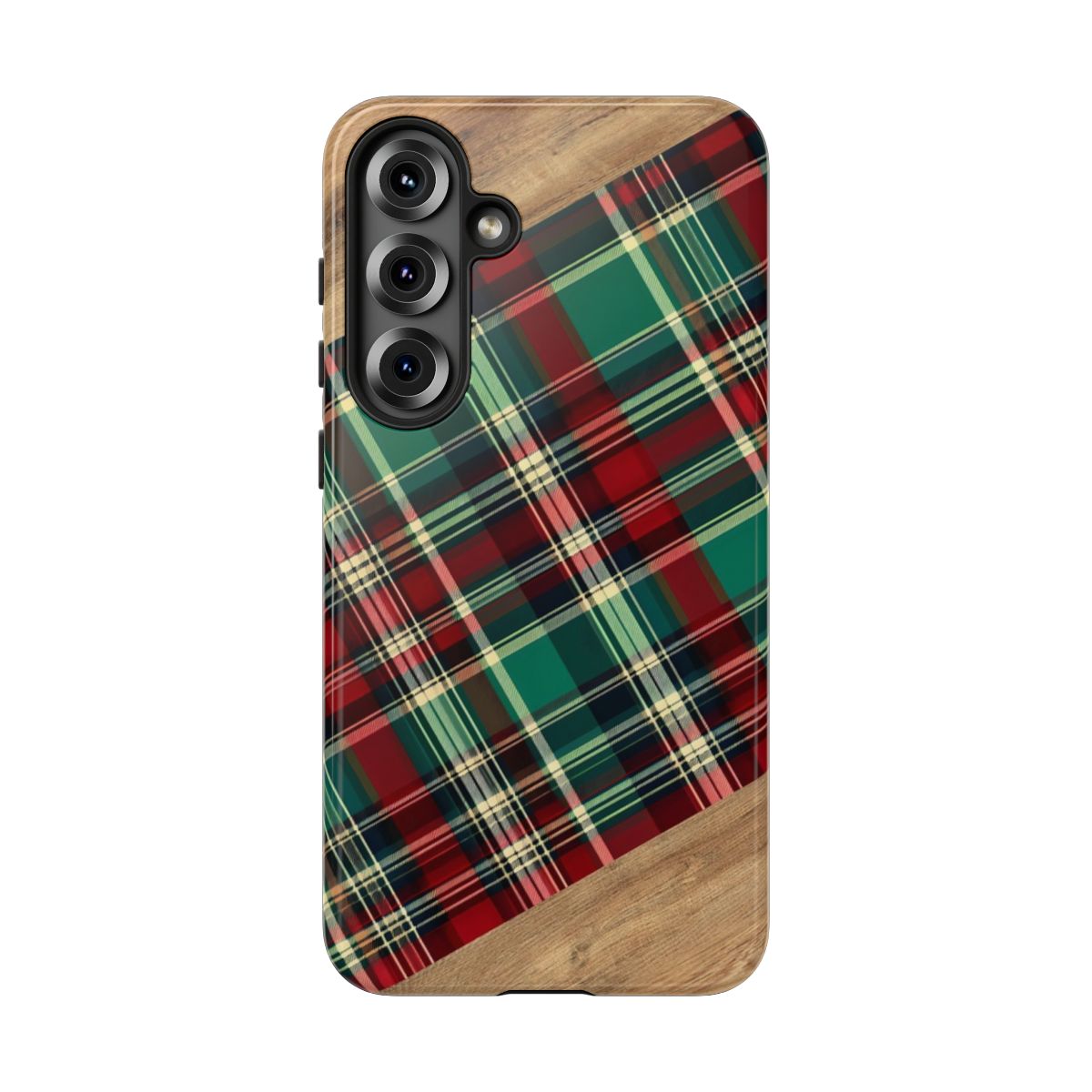 Country Christmas Plaid and Wood Tough Case