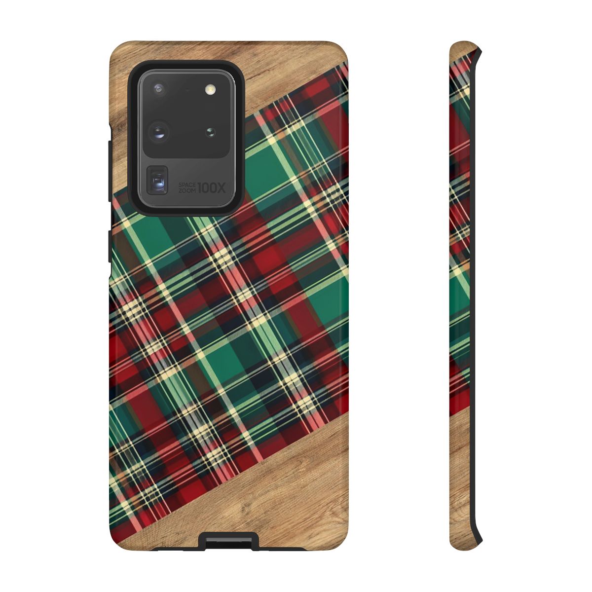 Country Christmas Plaid and Wood Tough Case