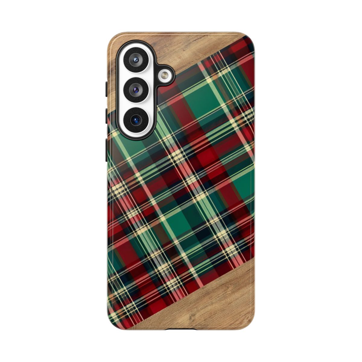 Country Christmas Plaid and Wood Tough Case