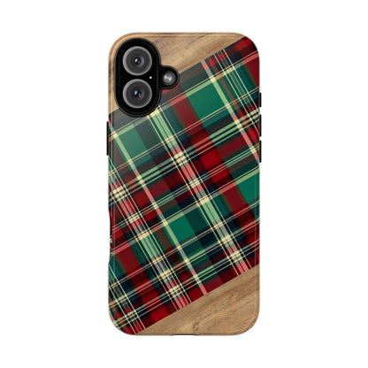 Country Christmas Plaid and Wood Tough Case