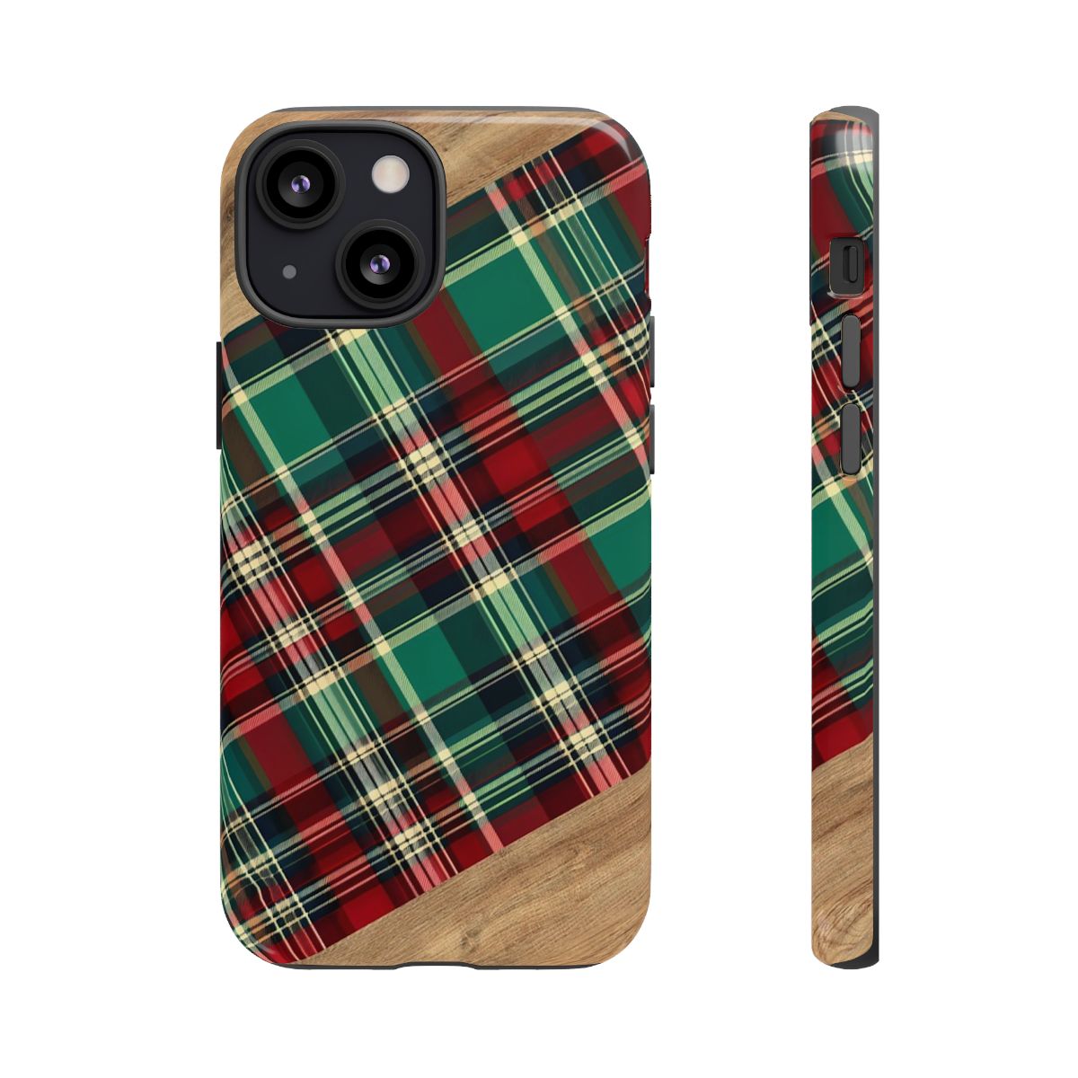 Country Christmas Plaid and Wood Tough Case