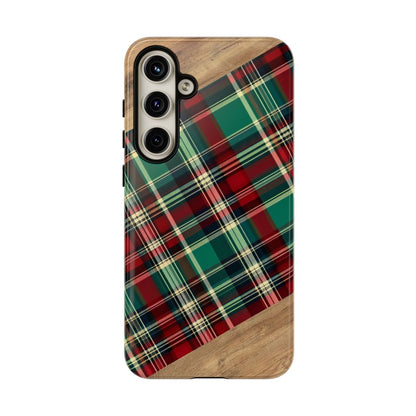 Country Christmas Plaid and Wood Tough Case