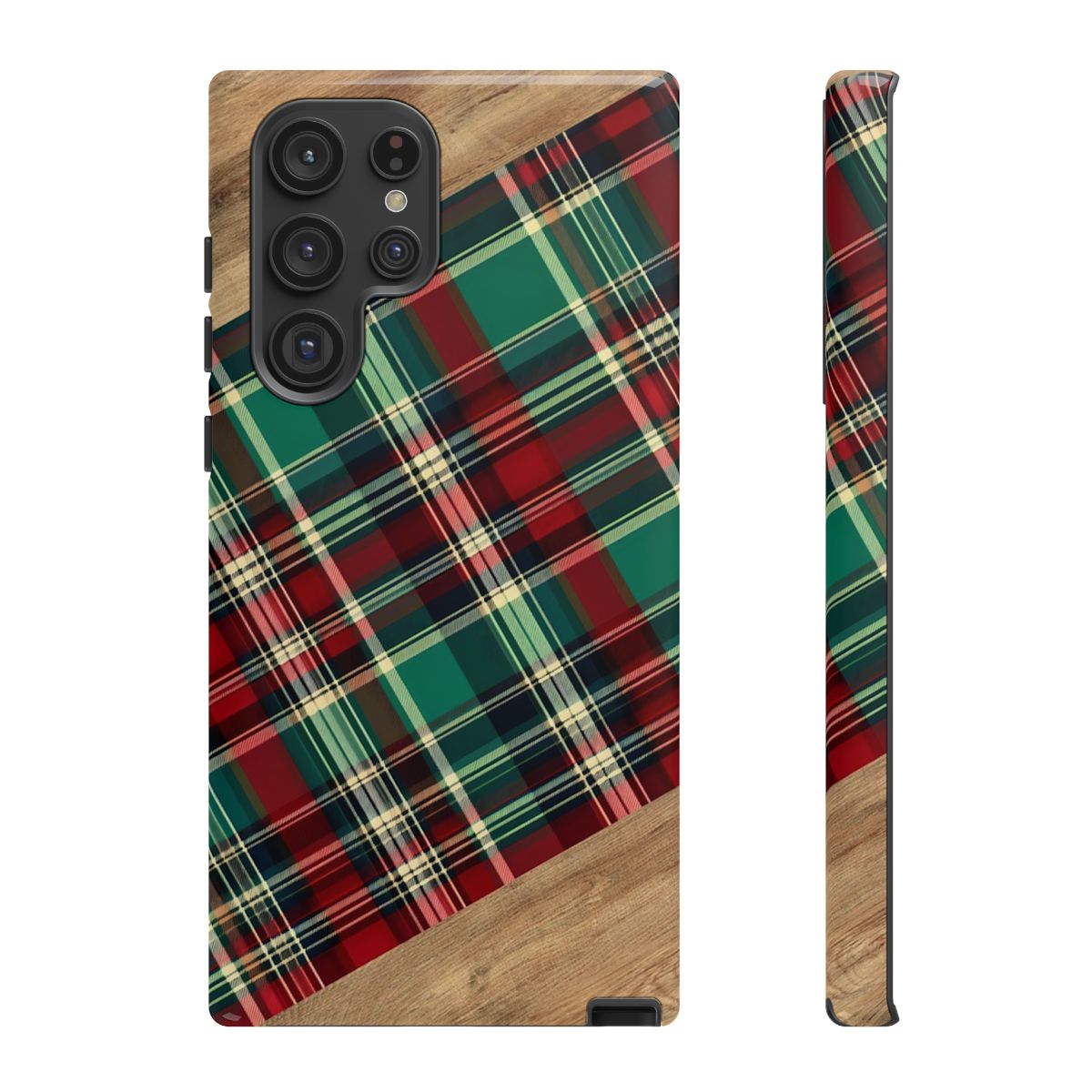 Country Christmas Plaid and Wood Tough Case