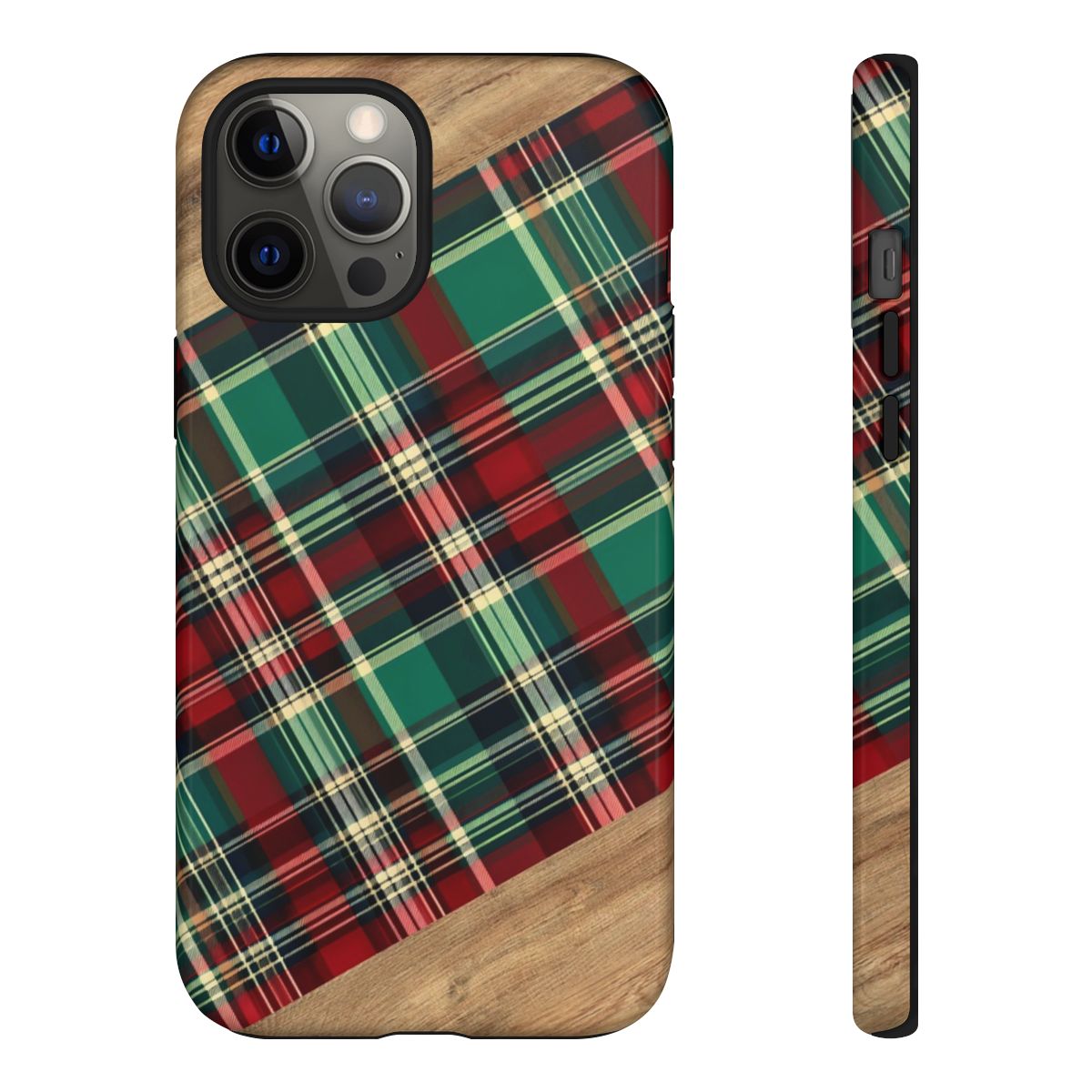 Country Christmas Plaid and Wood Tough Case