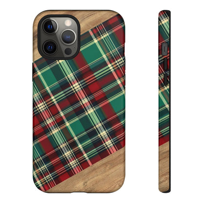 Country Christmas Plaid and Wood Tough Case