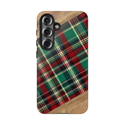 Country Christmas Plaid and Wood Tough Case